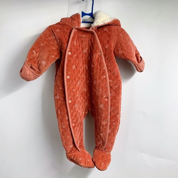 NORDSTROM Baby Print Bunting In Pink Desert Dottie One Piece Size 6 Months - Picture 1 of 15